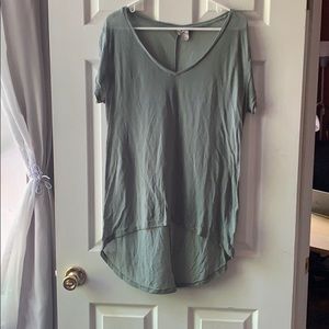 Shear Green high/low Shirt